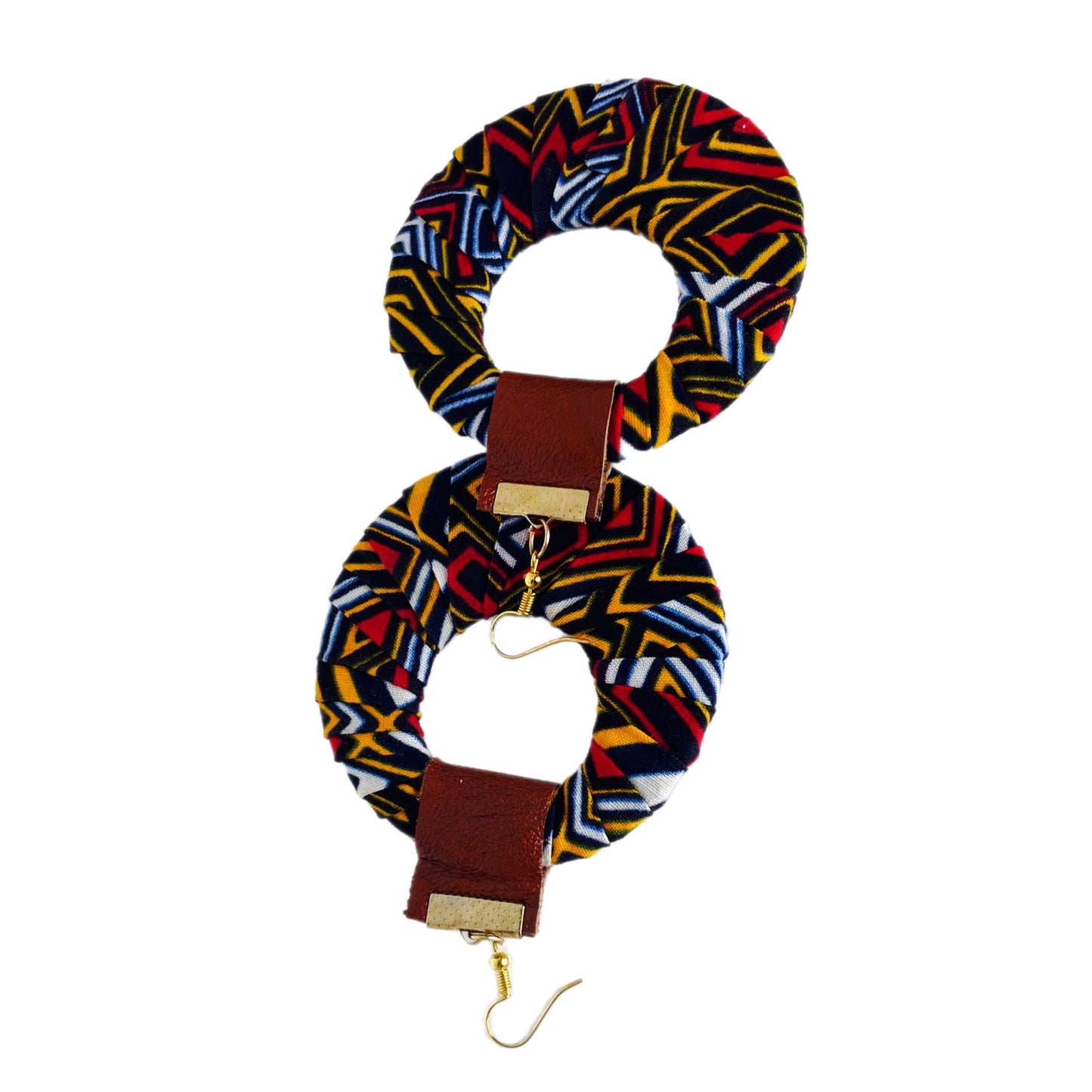 Handmade Ankara with Leather Hoop Earrings