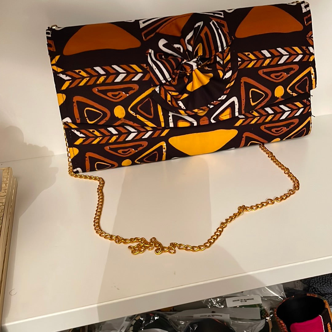 Adwoa Sima Bow Clutch Brown