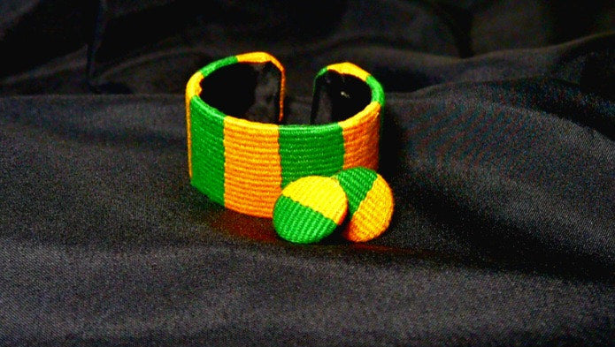 Kente Ankara Handmade Bracelet and Earrings