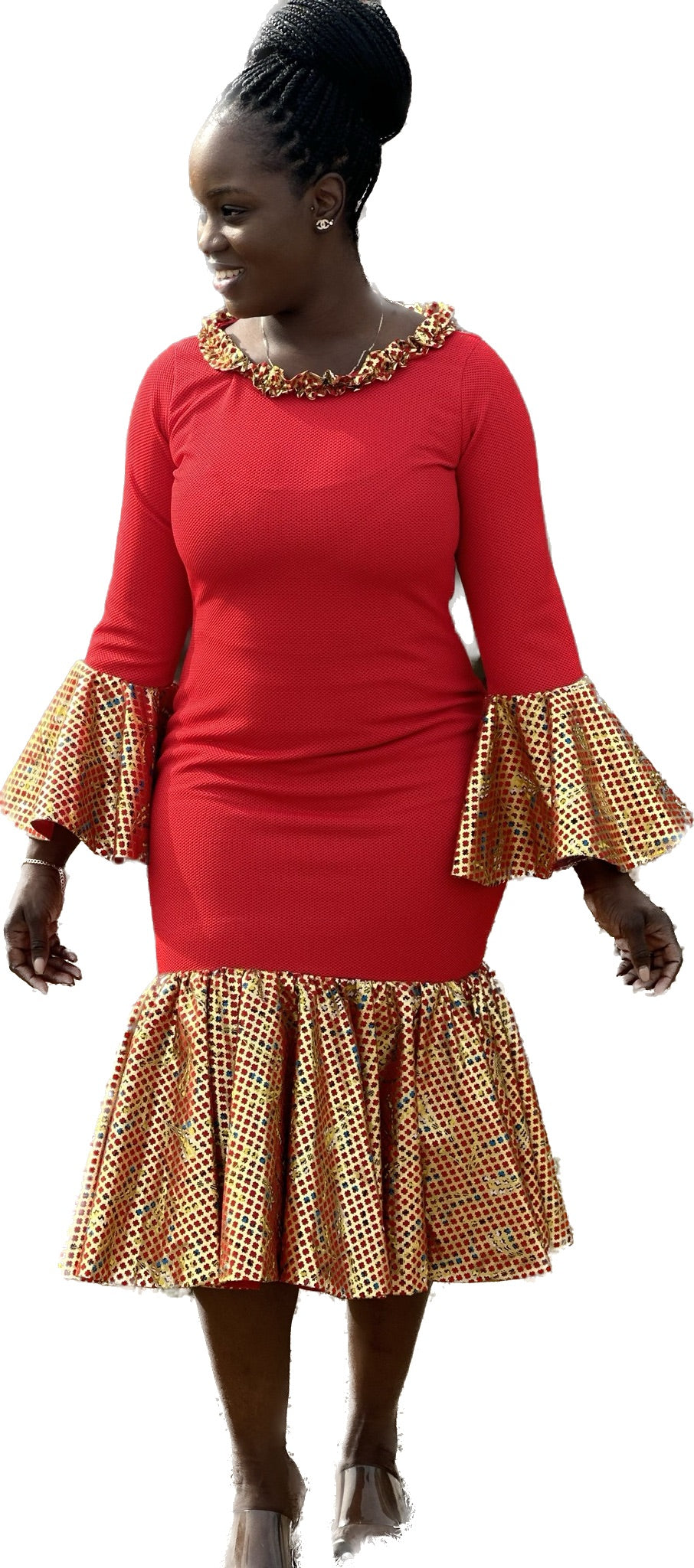 Ankara Red Ruffle